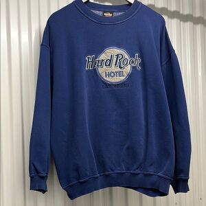 Vtg Hard Rock Cafe Blue Crewneck Sweater